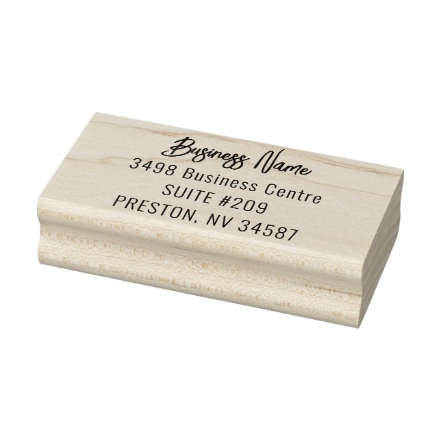 Modern Script Business Name Return Address Rubber Stamp (Stamp)