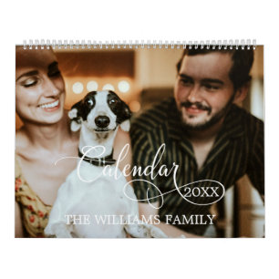 Modern Script Calendar Family Memories Multi Photo