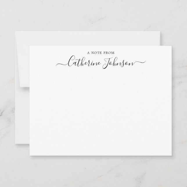 Modern Script Calligraphy A Note From Black Card (Front)