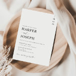 Modern Script Calligraphy Formal Timeless Wedding Invitation<br><div class="desc">Add a touch of timeless romance to your wedding celebration. This elegant invitation features a beautiful script calligraphy design that feels both modern and sophisticated. The classic black and white colour scheme ensures your wedding details shine, setting the perfect tone for a truly unforgettable day. Inspired by the elegance of...</div>