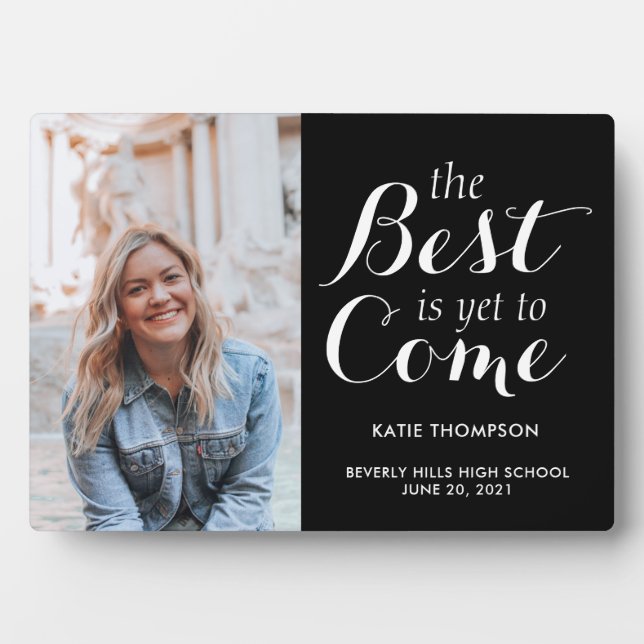 Modern Script Calligraphy Graduation Keepsake Gift Plaque (Front)