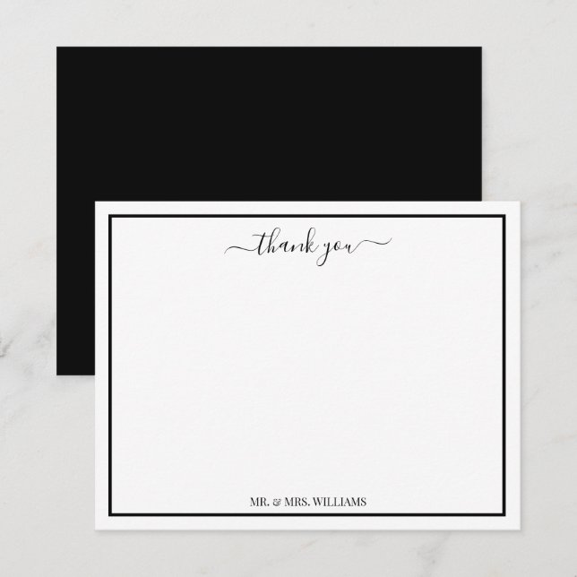 Modern Script Calligraphy Thank You Card (Front/Back)