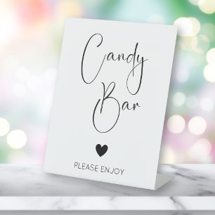 Modern Script Candy Bar Baby Shower Pedestal Sign