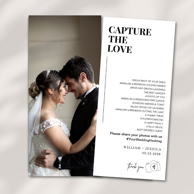 Modern Script Capture The Love QR CODE Card (Creator Uploaded)