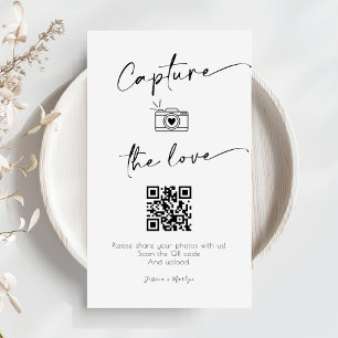 Modern Script Capture The Love QR code  Enclosure Card