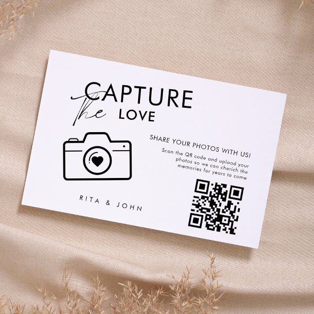 Modern Script Capture The Love QR code  Enclosure Card (Creator Uploaded)