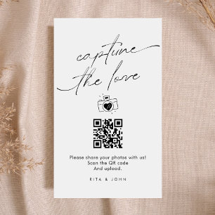 Modern Script Capture The Love QR code  Enclosure Card