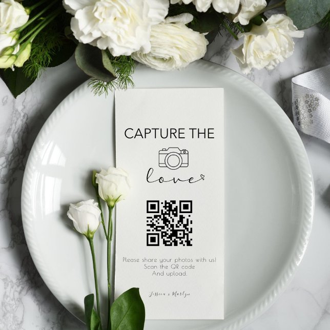 Modern Script Capture The Love QR code  Enclosure Card (Creator Uploaded)
