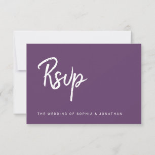 Modern Script Cassis Wedding Meal Choice RSVP Card