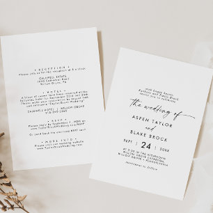 Modern Script Casual Grooms Parents Wedding Invitation