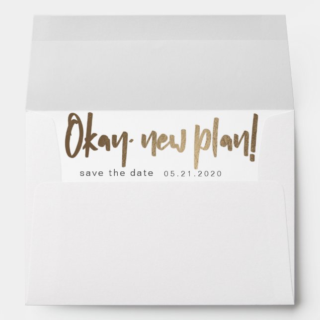 modern script change the date pre addressed envelope (Back (Bottom))