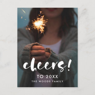 Modern script Cheers to 2025 New Year's photo Postcard