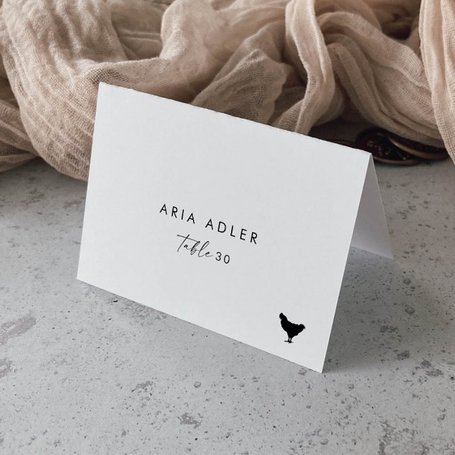 Modern Script Chicken Menu Option Place Cards (Creator Uploaded)