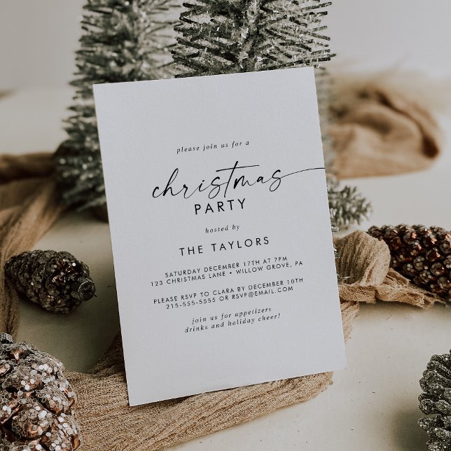 Modern Script Christmas Party Invitation (Creator Uploaded)