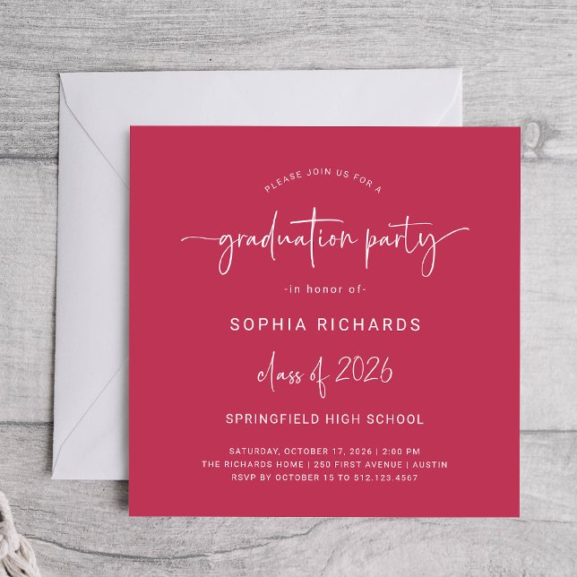 Modern Script | Class of 2023 Graduation Party Invitation (Creator Uploaded)