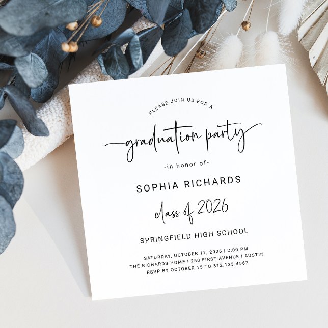 Modern Script | Class of 2024 Graduation Party Invitation (Creator Uploaded)