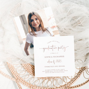 Modern Script Class of 2024 Photo Graduation Party Invitation