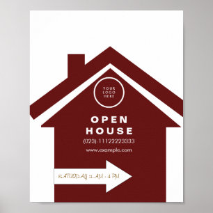Modern Script	Clean Wall Art Poster   open house