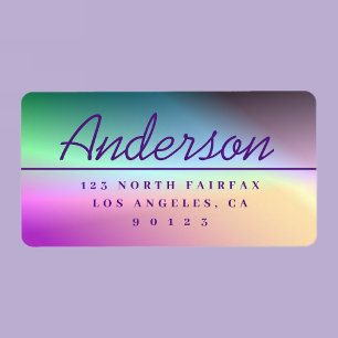 Modern Script Colourful Ombré Return Address Label