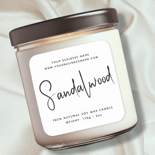Modern script cosmetics candle label