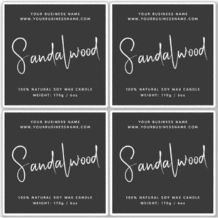 Modern script cosmetics candle label