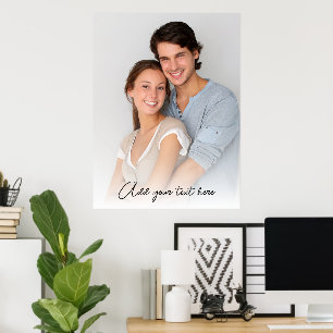 Modern Script Couple Photo  Poster
