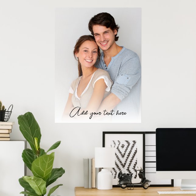 Modern Script Couple Photo  Poster (Home Office)