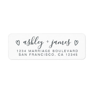 Modern Script Couple Return Address Label