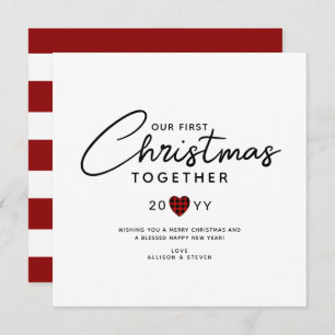 Modern Script Couples First Christmas Holiday Card