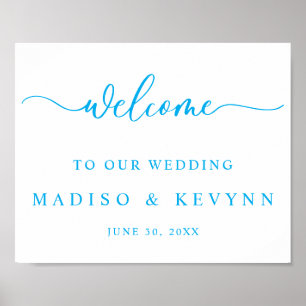 Modern Script Couples Names Wedding Welcome Sign