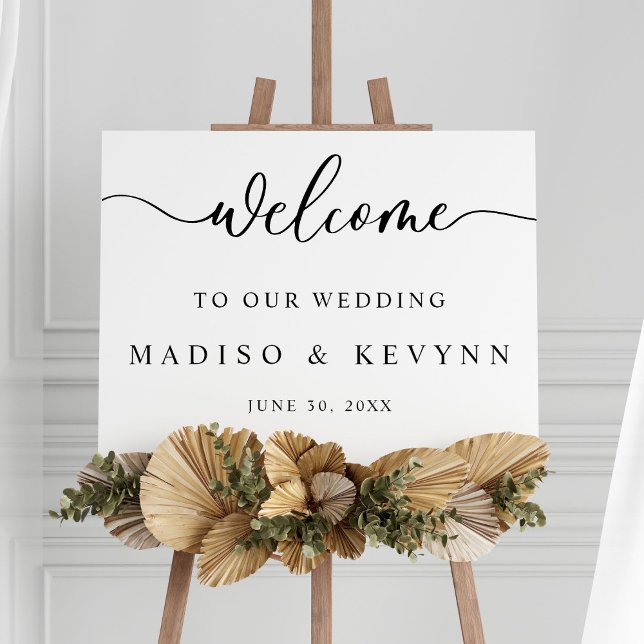 Modern Script Couples Names Wedding Welcome Sign (Creator Uploaded)