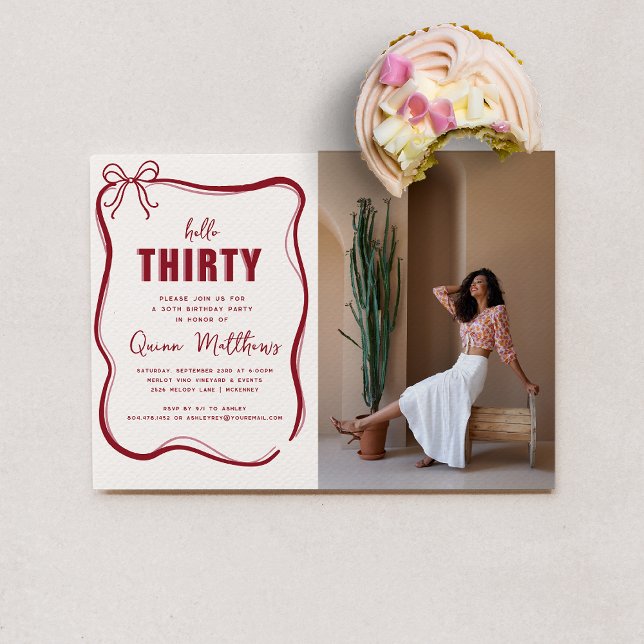 Modern Script Custom Age Birthday Invitation (Creator Uploaded)