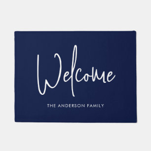Modern Script Custom Color Minimalist Welcome Door Doormat