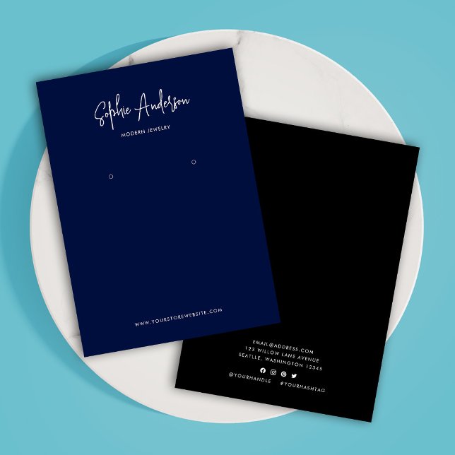 Modern Script Custom Colour Earring Display Card (Creator Uploaded)