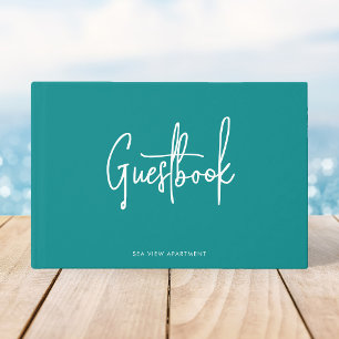 Modern Script Custom Colour Minimalist Guest Book