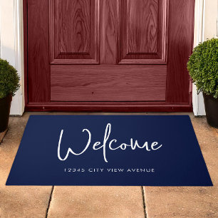 Modern Script Custom Colour Minimalist Welcome Doormat
