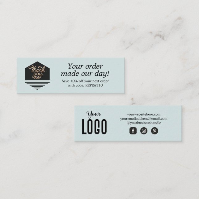 Modern Script Custom Order Thank You Card (Front/Back)