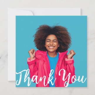 Modern Script Custom Photo Graduation Thank You I Invitation