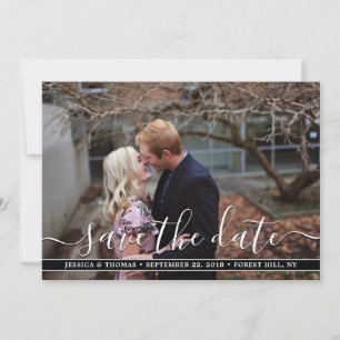 Modern Script   Custom Photo Save The Date Cards