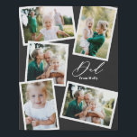 modern script dad cute family multi photo gift  faux canvas print<br><div class="desc">Dad cute modern script multi photo gift</div>