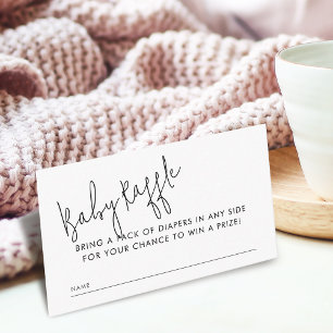 Modern Script Diaper Raffle Enclosure Card