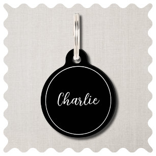 Modern Script Dog ID Round Large Pet Tag