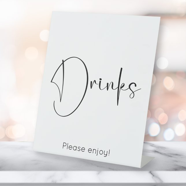 Modern Script Drinks Pedestal Sign (Creator Uploaded)