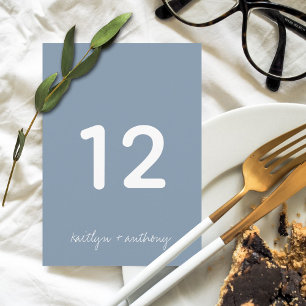 Modern Script Dusty Blue Minimalistic Wedding Invitation