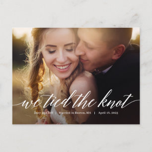 Modern Script Editable Colour Wedding Announcement Postcard