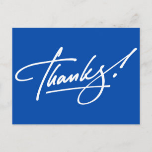 Modern Script Electric Blue Thank You Card