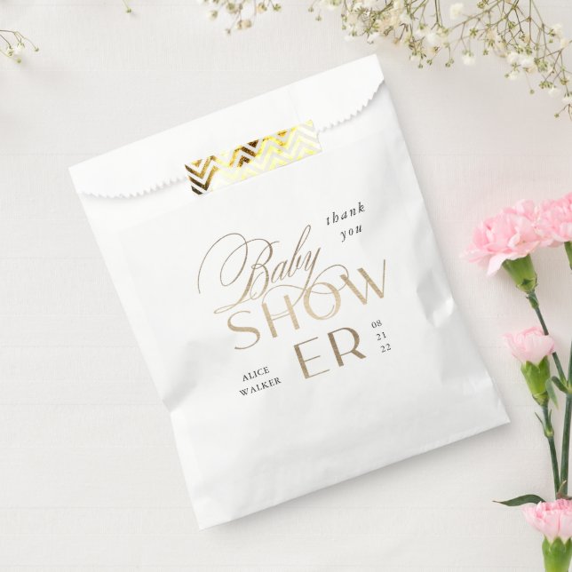 modern script elegant baby shower favour bag (Sealed)