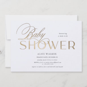 modern script elegant baby shower invitation