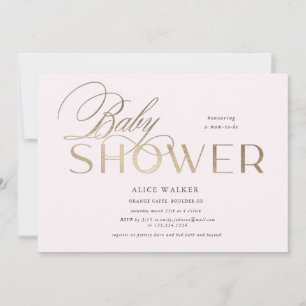 modern script elegant baby shower invitation