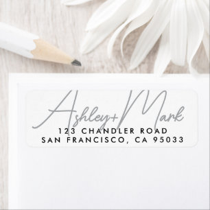 Modern Script Elegant Chic Wedding Return Address Label